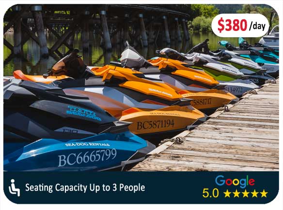 Seadoo rentals at Sea Dog Boat Rentals in Salmon Arm